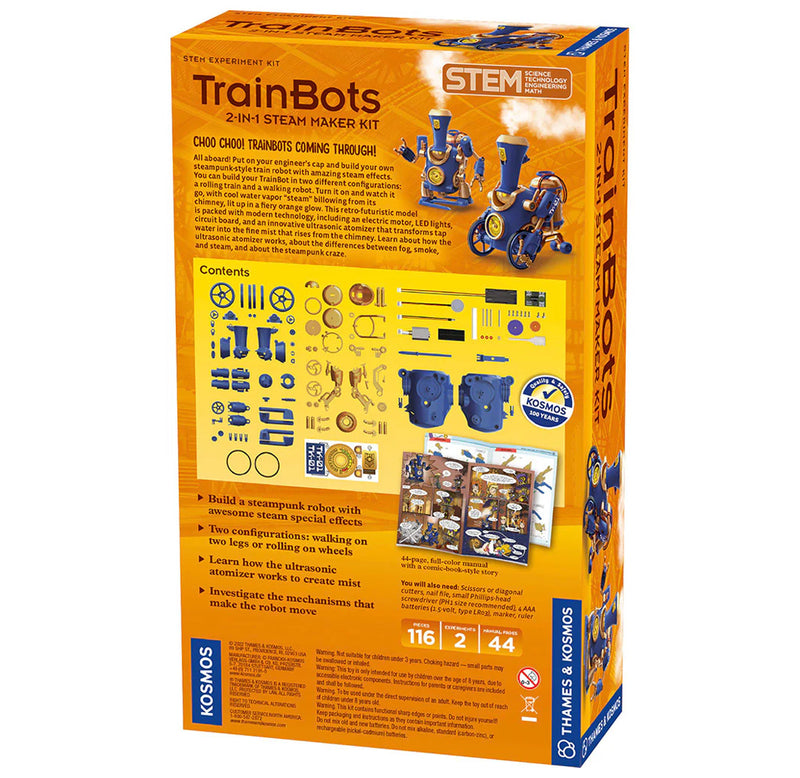 The back of the box features a description of the product, images of all the pieces and user manual included in the box, and key features of the product. 